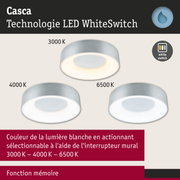 Plafonnier LED rond Casca gris avec température de lumière blanche réglable de 3000K à 6500K