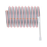 Flexibler LED-Streifen mit roter Beleuchtung und weißem Anschlusskabel für dekorative Lichtakzente.