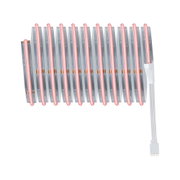 Flexibler LED-Streifen mit roter Beleuchtung und weißem Anschlusskabel für dekorative Lichtakzente.