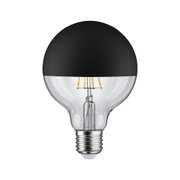 LED bulb with black half-mirror finish and E27 base for decorative lighting solutions