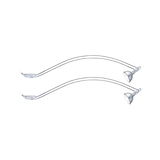Deux lampes de lecture LED flexibles avec bras en métal argenté et câbles transparents pour éclairage moderne