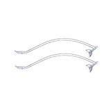 Deux lampes de lecture LED flexibles avec bras en métal argenté et câbles transparents pour éclairage moderne