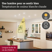 Cuisine moderne avec éclairage LED blanc chaud au plafond et longue durée de vie de 25000 heures