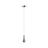 Modern pendant light with chrome holder and smoked glass bulb for stylish room lighting