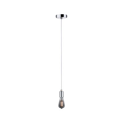 Moderne Pendelleuchte mit Chromfassung und Rauchglas-Glühbirne für stilvolle Raumbeleuchtung