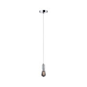 Suspension moderne avec support chromé et ampoule en verre fumé pour un éclairage élégant