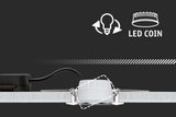 Witte LED Coin inbouwlamp met draaibare kop en zwarte kabel voor moderne plafondverlichting