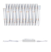 Bande LED blanche avec alimentation et câble de connexion pour solutions d'éclairage flexibles.