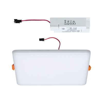 Rectangular white LED recessed panel with connector cable and driver for energy-efficient lighting