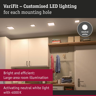 VariFit customised LED ceiling lights in neutral white for bright, efficient room illumination at 4000 K