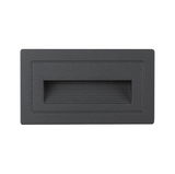 Applique murale LED encastrée rectangulaire en aluminium noir avec couverture rainurée pour éclairage d'accent