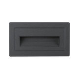 Rechteckiger LED-Wandeinbauleuchte aus schwarzem Aluminium mit geriffelter Blende für Akzentbeleuchtung