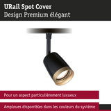 Cache spot URail noir avec anneau intérieur doré pour éclairage LED élégant sur rail