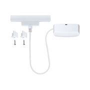 White LED track adapter set with cable and mounting accessories for flexible lighting solutions