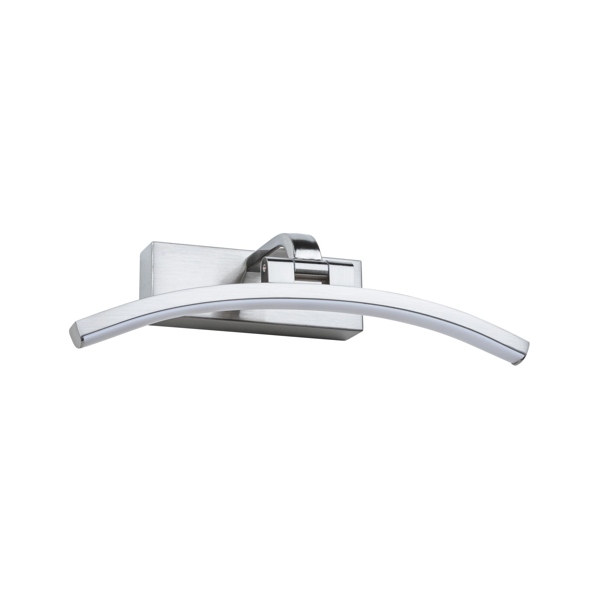 Gebogene LED-Wandleuchte aus gebürstetem Aluminium in Silber für moderne Innenräume
