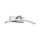 Gebogene LED-Wandleuchte aus gebürstetem Aluminium in Silber für moderne Innenräume