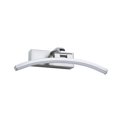Gebogene LED-Wandleuchte aus gebürstetem Aluminium in Silber für moderne Innenräume