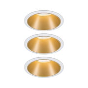 Ronde inbouwspot met wit frame en gouden reflector voor moderne LED-verlichting