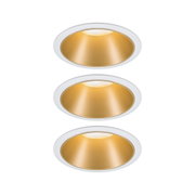 Spot encastré rond avec cadre blanc et réflecteur doré pour éclairage LED moderne