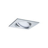 Quadratischer Einbaustrahler aus gebürstetem Aluminium in Silber für moderne LED-Beleuchtung