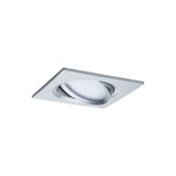 Quadratischer Einbaustrahler aus gebürstetem Aluminium in Silber für moderne LED-Beleuchtung
