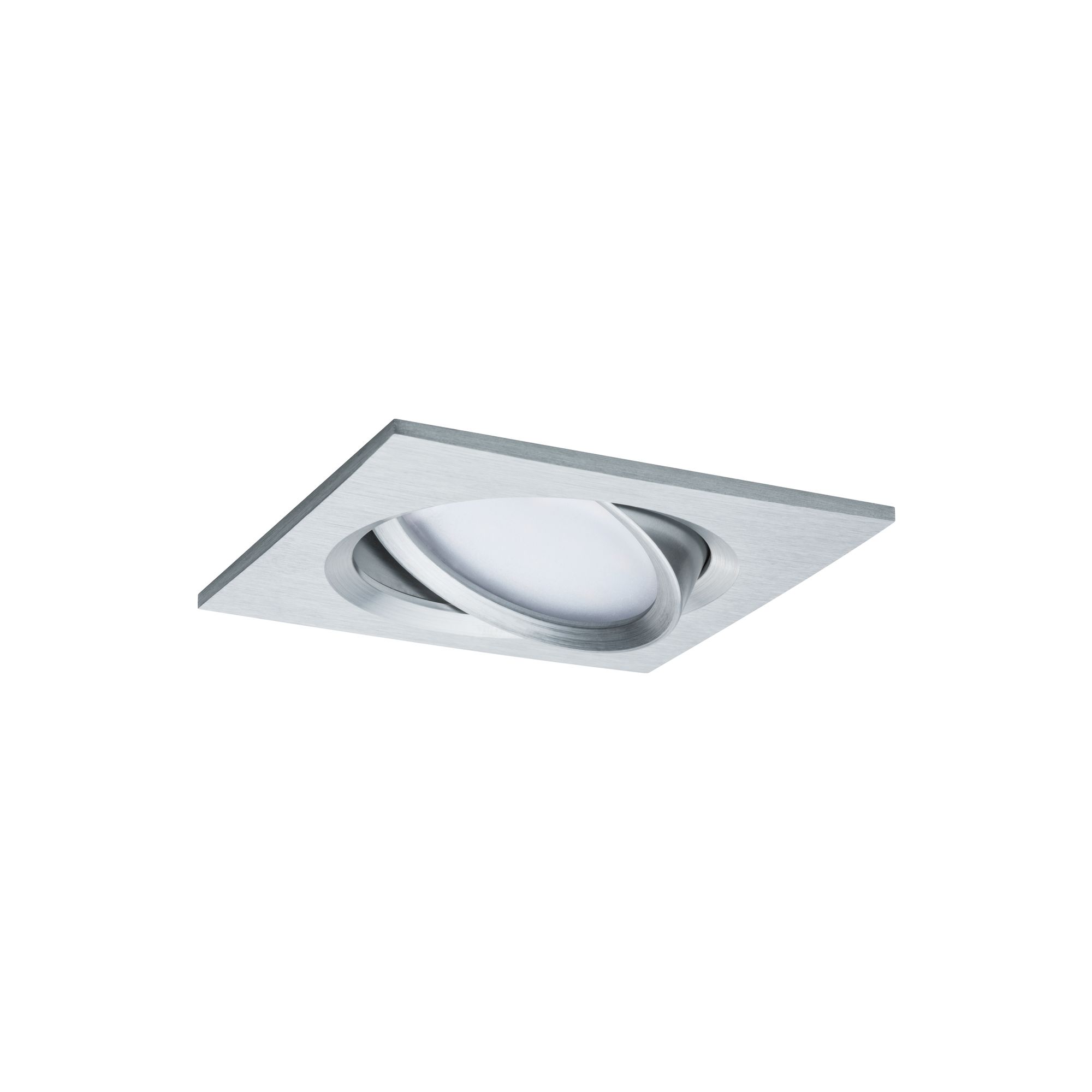 Spot encastré carré en aluminium brossé argenté pour éclairage LED moderne