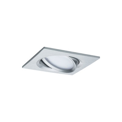 Spot encastré carré en aluminium brossé argenté pour éclairage LED moderne