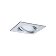 Quadratischer Einbaustrahler aus gebürstetem Aluminium in Silber für moderne LED-Beleuchtung