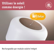 Produit blanc avec module solaire intégré pour utiliser l'énergie solaire et recharger facilement