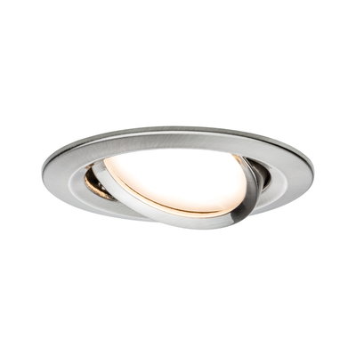 Ronde inbouwspot van geborsteld aluminium met warm wit LED-licht voor moderne kamerverlichting