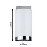 Weißer LED-Deckenstrahler aus Metall mit Chromrand, 113 mm hoch und 65 mm Durchmesser, moderne Beleuchtung