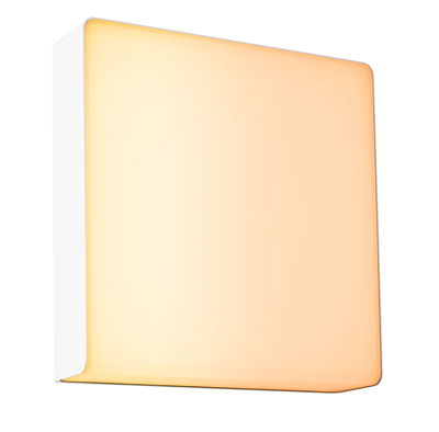 Vierkante wandlamp met wit frame en warm wit licht voor moderne binnenverlichting