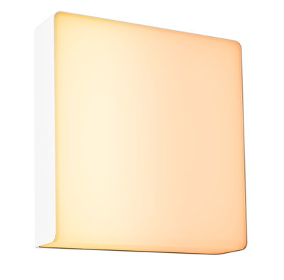 Square wall lamp with white frame and warm white light for modern indoor lighting