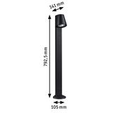 Applique extérieure noire en aluminium avec tête réglable, dimensions 792,5x141x105 mm, éclairage de jardin moderne