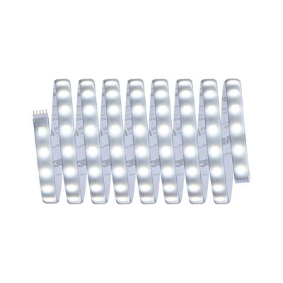 Flexibler LED-Lichtstreifen mit warmweißem Licht und selbstklebender Rückseite für vielseitige Beleuchtung.