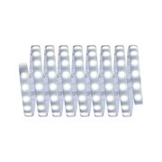 Flexible LED strip light with warm white glow and adhesive backing for versatile lighting solutions.