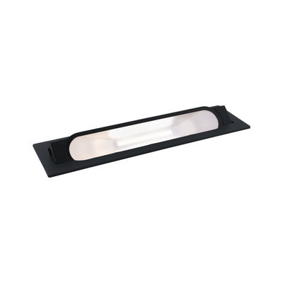 Sort LED indbygningslampe med aflang mat hvid diffuser til moderne indendørs belysning
