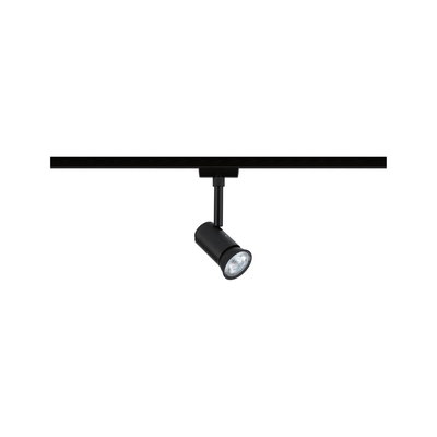 Black metal LED spotlight on track system for flexible indoor lighting solutions