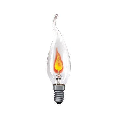 Glühbirne in Flammenform mit transparentem Glas und E14-Fassung für dekorative Beleuchtung