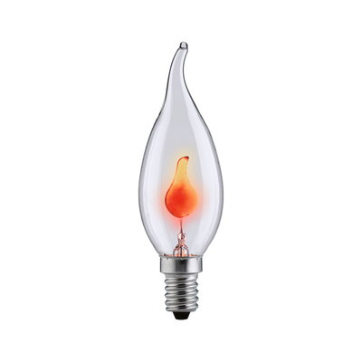 Ampoule en forme de flamme avec verre transparent et filament rouge pour éclairage décoratif