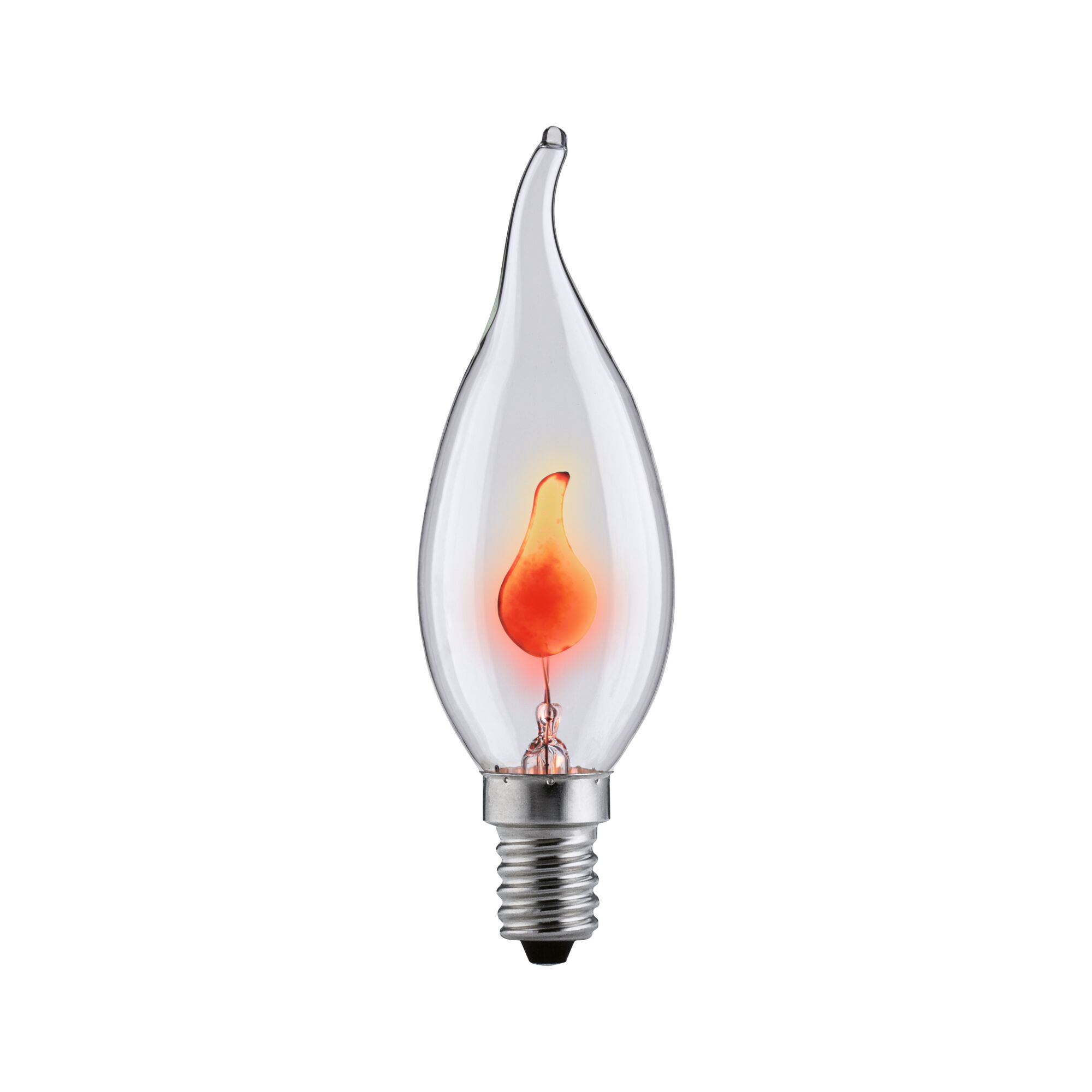Glühbirne E14 230V 1lm 3W 1500K Klar Glühbirne in Flammenform mit klarem Glas und rotem Glühfaden für dekorative Beleuchtung