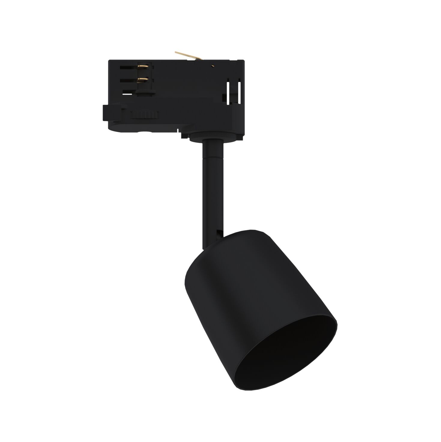 Czarny metalowy reflektor LED z adapterem szynowym do elastycznego oświetlenia wnętrz