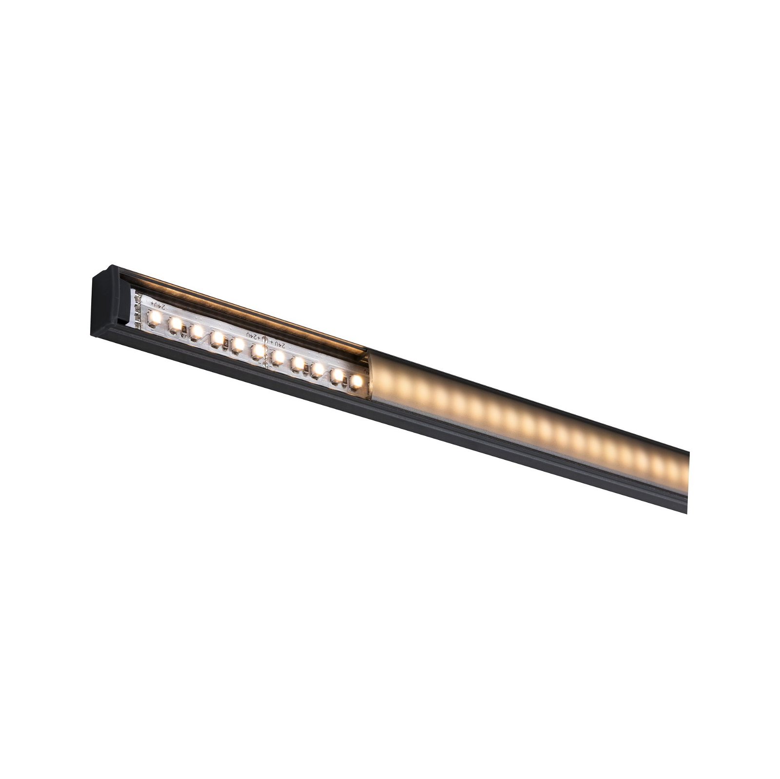 LED Strip profile Base Black diffuser 2m Black