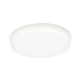 Round white LED ceiling light made of plastic for energy-efficient room lighting