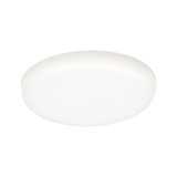 Round white LED ceiling light made of plastic for energy-efficient room lighting