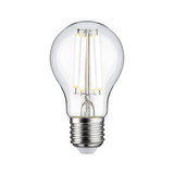 Klassisk LED-pære med klart glas og sølvbase til energieeffektiv belysning