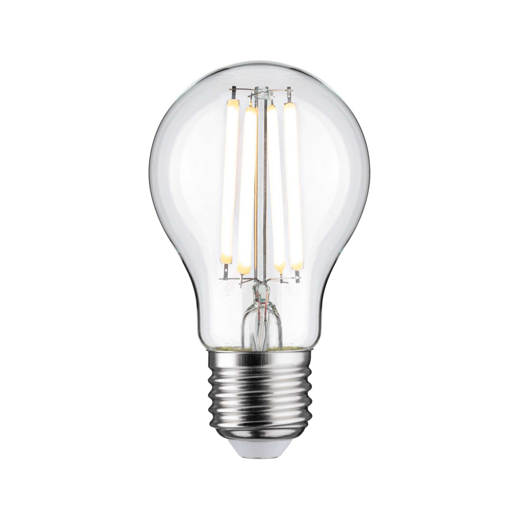 230 V Filament LED Pear E27 806lm 7W Dim to warm dimmable Clear Classic LED light bulb with clear glass and silver base for energy-efficient lighting solutions