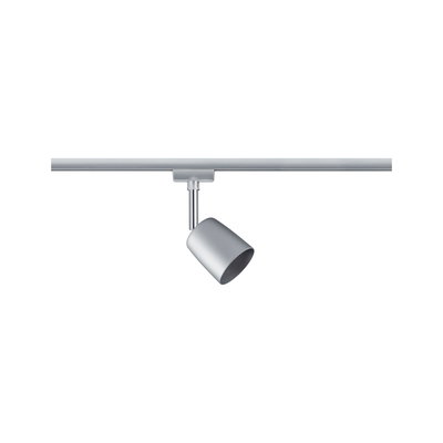 Modern silver metal LED spotlight on track system for flexible room lighting solutions