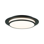 Runde LED-Deckenleuchte in Schwarz mit weißem Diffusor für modernes Wohnraumlicht