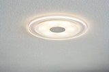 Plafonnier LED rond en plastique blanc avec lumière blanc chaud pour espaces modernes